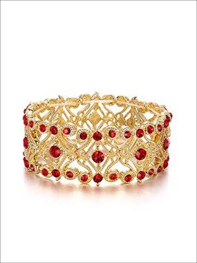 Crystal Cluster Tennis Stretch Bracelet Wedding Jewelry Gift